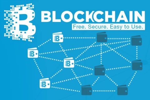 An infographic about blockchain technology, showing a network of wallets connected by dotted lines.