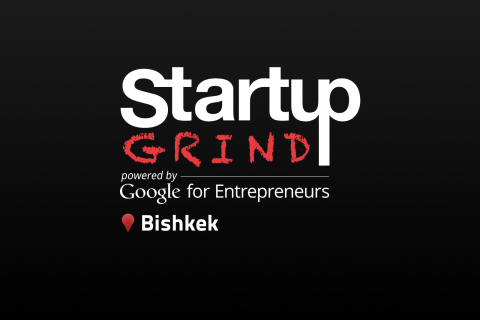 Startup Grind Bishkek banner with text about connecting to international startup network.