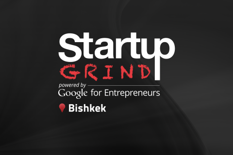 Startup Grind Bishkek banner with text about connecting to international startup network.