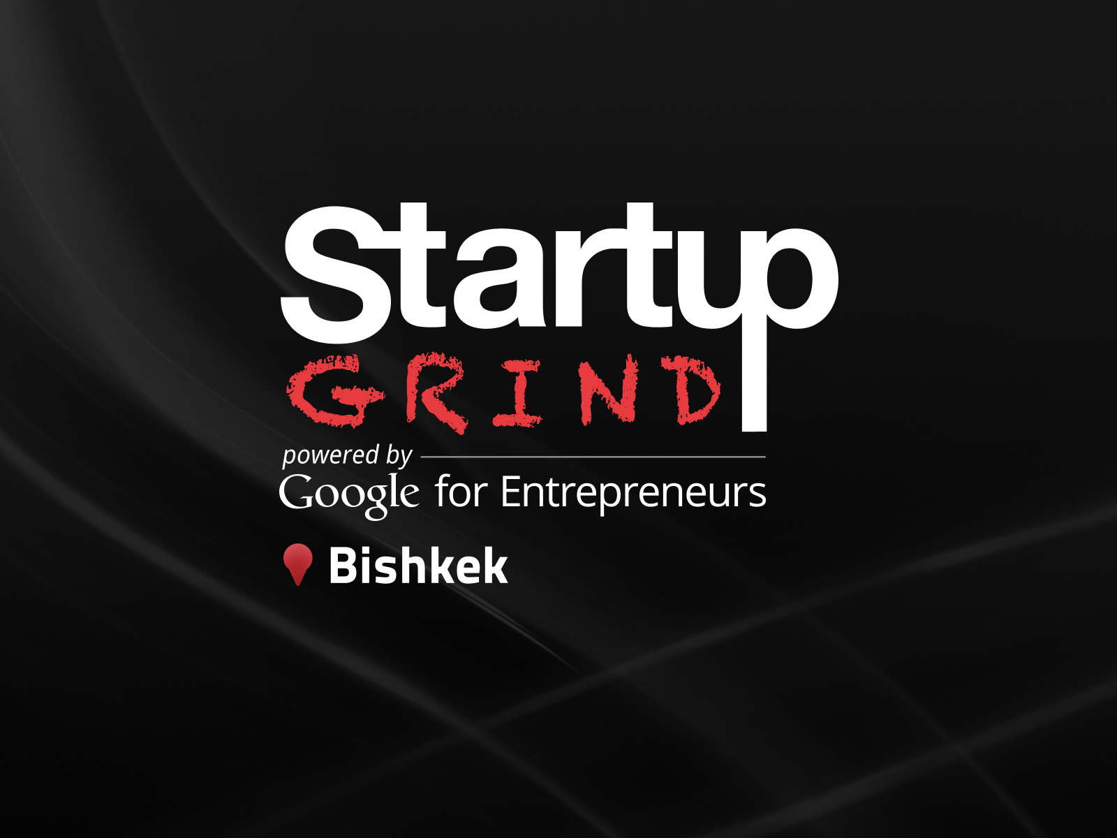 Startup Grind Bishkek banner with text about connecting to international startup network.