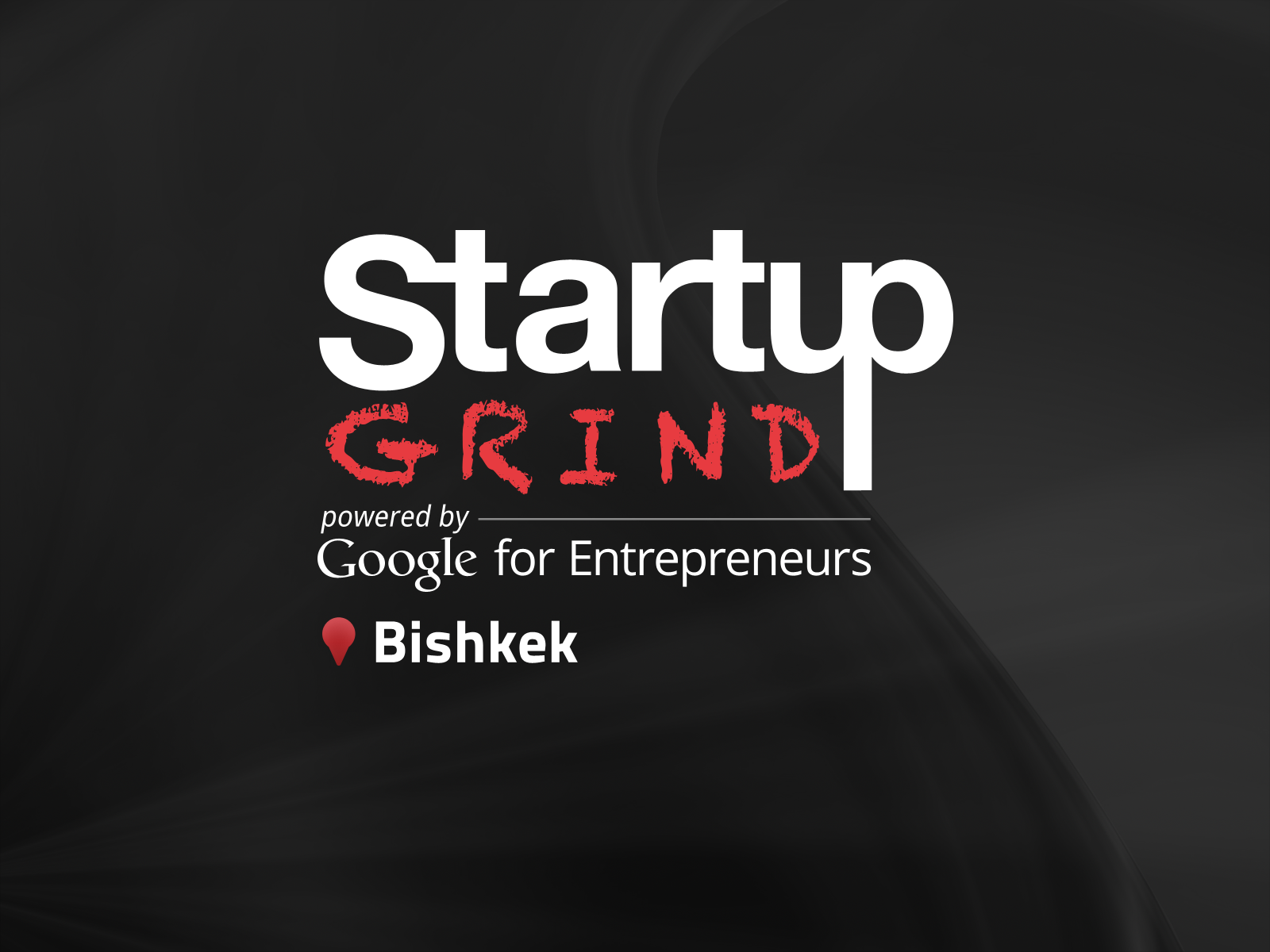Startup Grind Bishkek banner with text about connecting to international startup network.