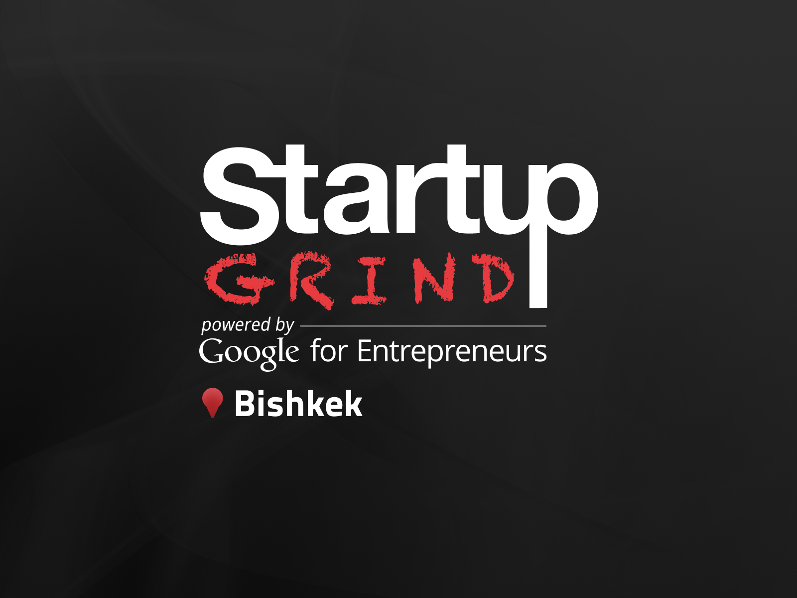 Startup Grind Bishkek banner with text about connecting to international startup network.