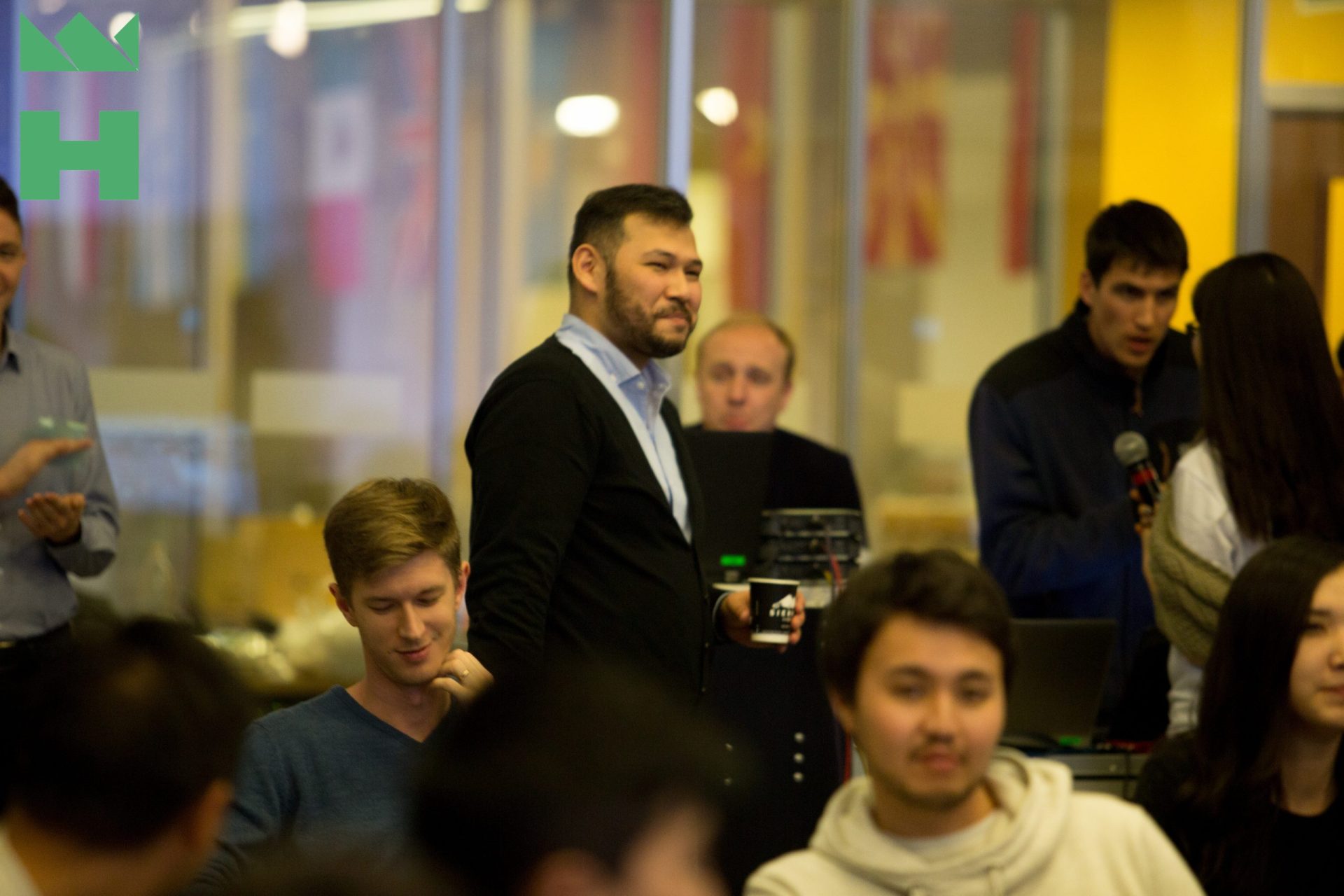 Participants at a KG Labs Foundation event in Bishkek, Kyrgyzstan, engaged in a discussion or presentation.