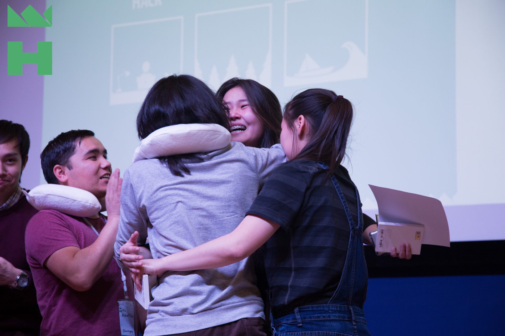 Participants celebrating at a KG Labs Foundation event in Bishkek, Kyrgyzstan.