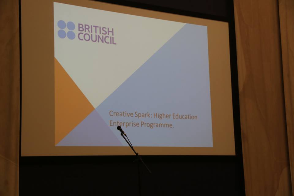 A slide from the British Council's Creative Spark Higher Education Enterprise Programme event.