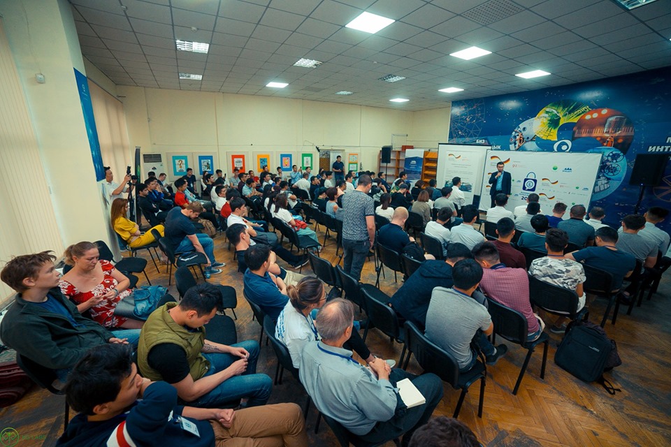 Participants at an e-commerce and FinTech Hackathon in Bishkek, Kyrgyzstan
