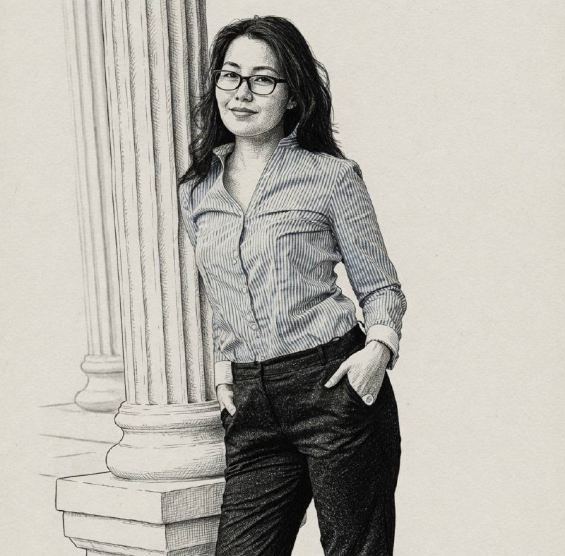 Diana Durusbek kyzy, Trustee, Board of Trustees, KG Labs Public Foundation — stipple portrait
