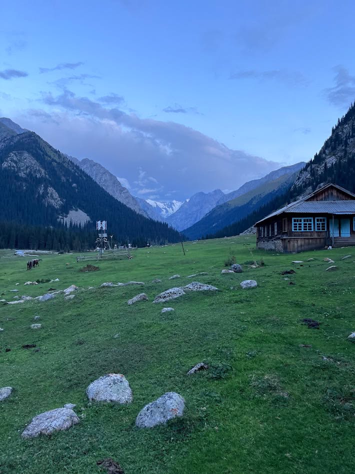 The Tian Shan House of Meteorologists, built to monitor the Kara-Batkak glacier and lake. The oldest monitored and best-documented glacier from Kyrgyzstan, in the list of the World Glacier Monitoring Service.