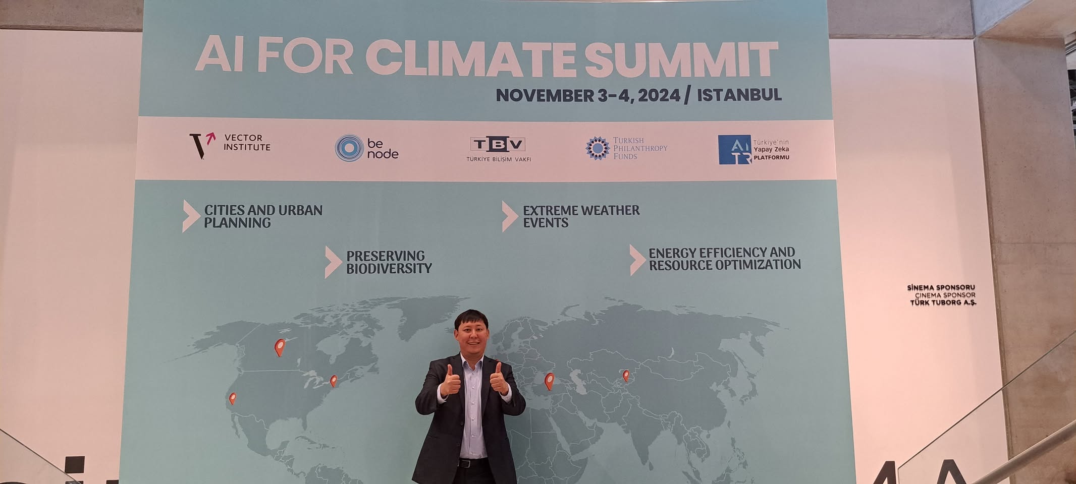 Day one of the AI for Climate Relief Summit at the Istanbul Modern Museum, 3 November 2024. Invitation-only workshop bringing AI researchers and selected climate NGOs into project-design pairs.