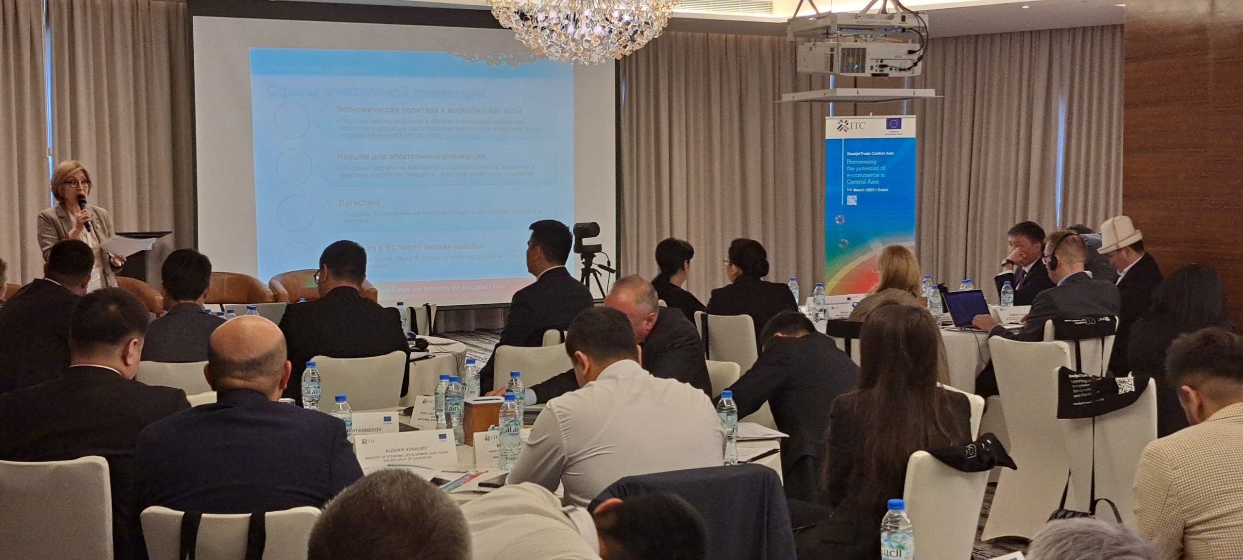 Participants around the round tables during the afternoon session. The room included ecosystem players, government representatives from each country, and international platform operators who had presented in the morning. Photo: KG Labs, March 7, 2023, Dubai.