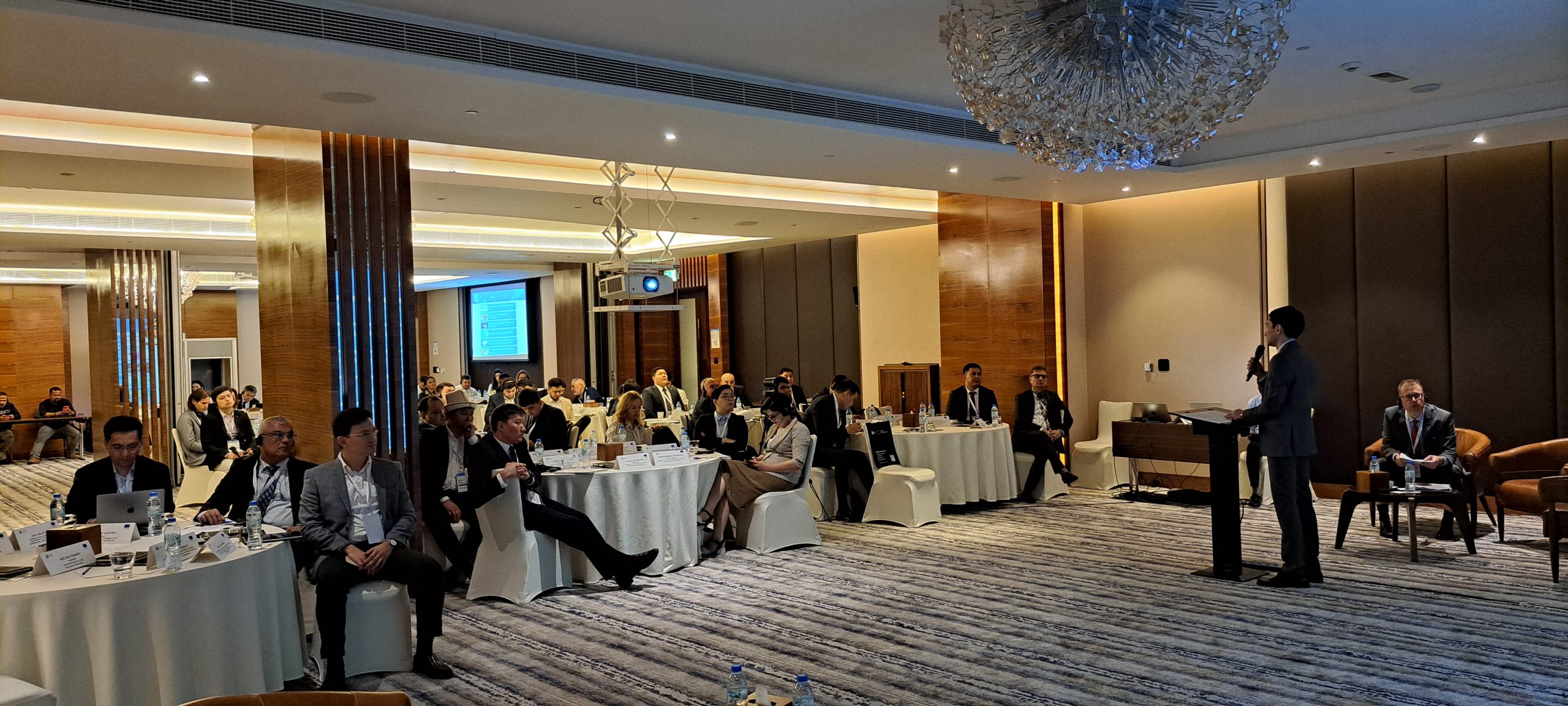 The afternoon session room with participants from four Central Asian countries, international platform operators, and government representatives. Audience and panelists around the same tables — that configuration shaped what the conversation could reach. Photo: KG Labs, March 7, 2023, Dubai.