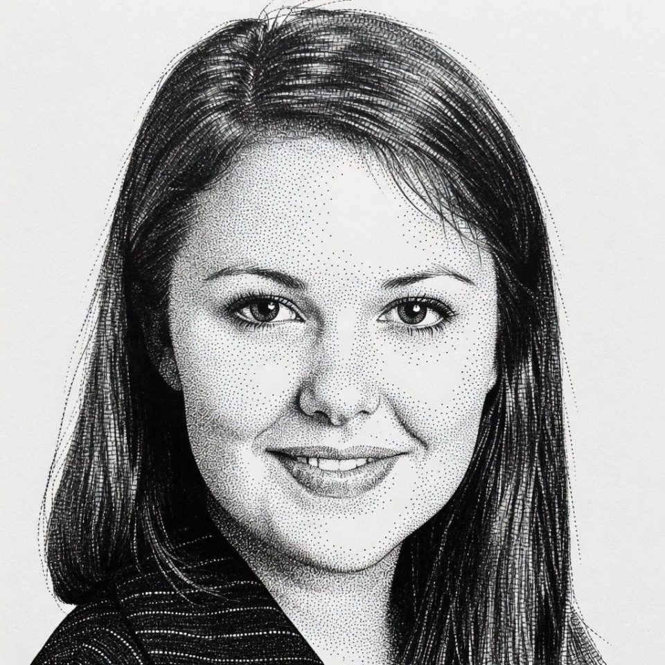 Hedcut portrait — Emily Youatt, Co-founder, KG Labs Public Foundation