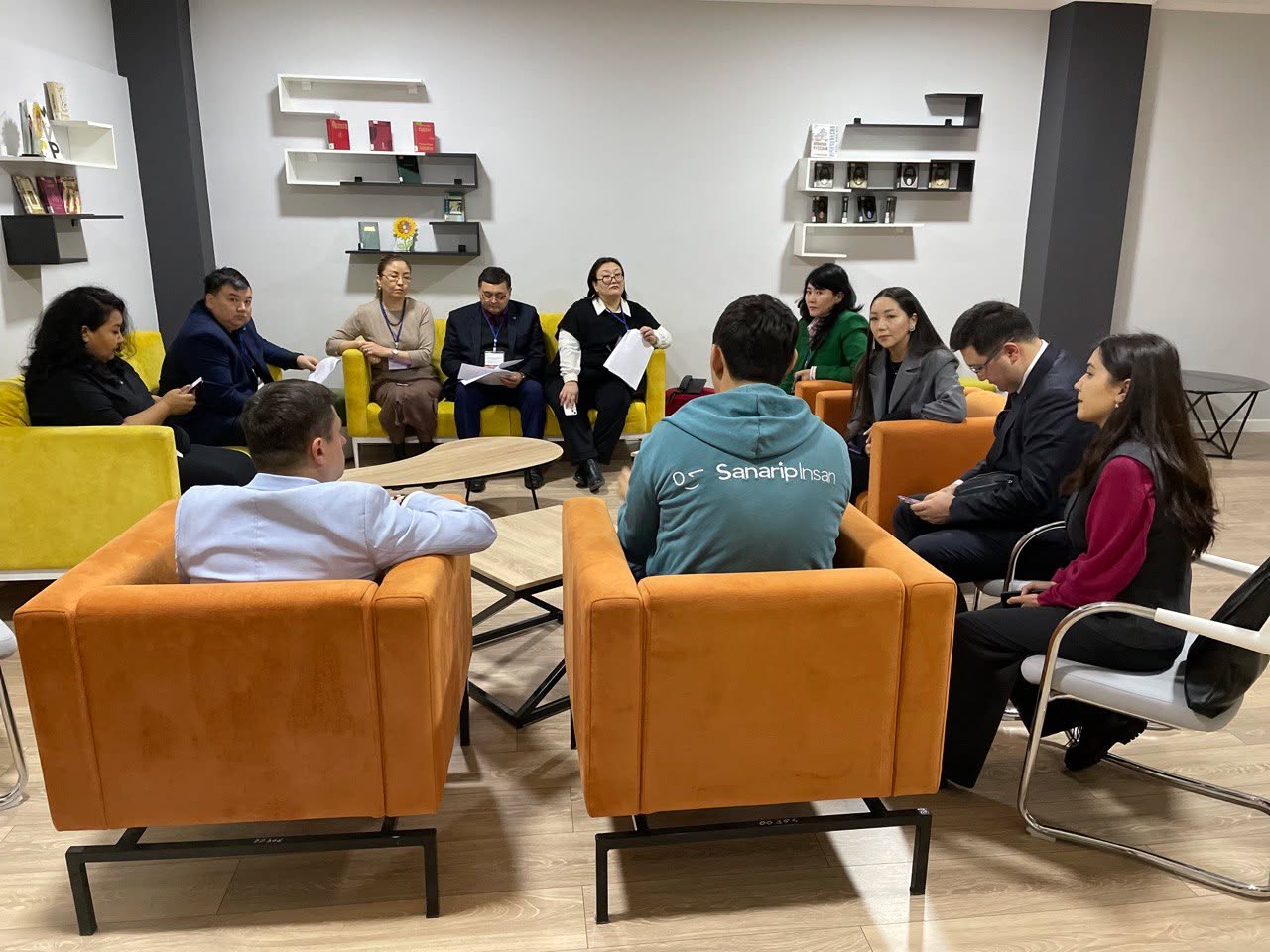 The jury panel sat in a Shark Tank format for the final pitch round.